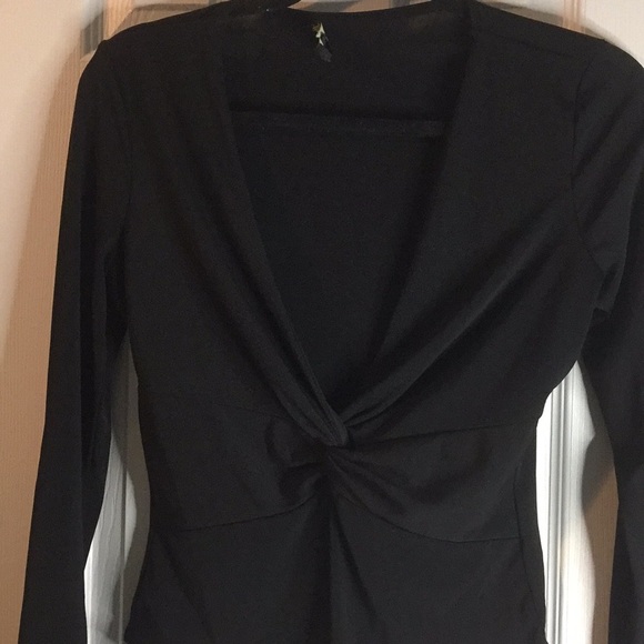 Black Deep Plunge Bodysuit - Picture 2 of 2